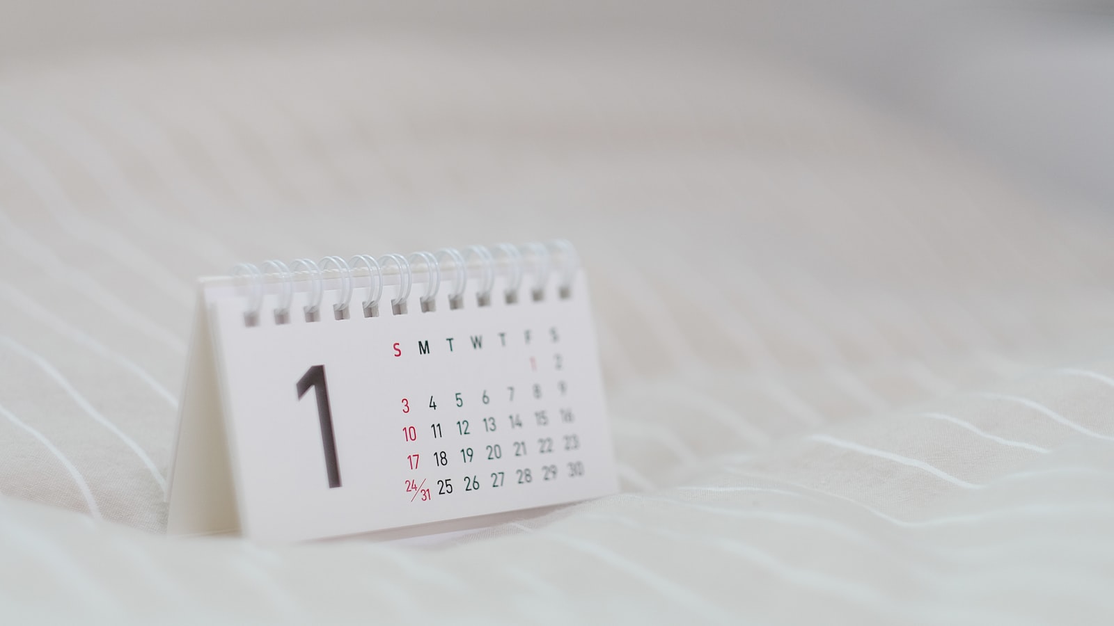A close-up of a wall calendar