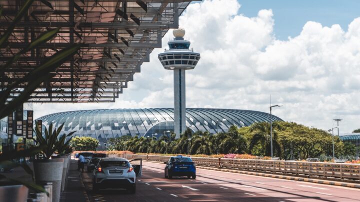 Airport departure area in Singapore