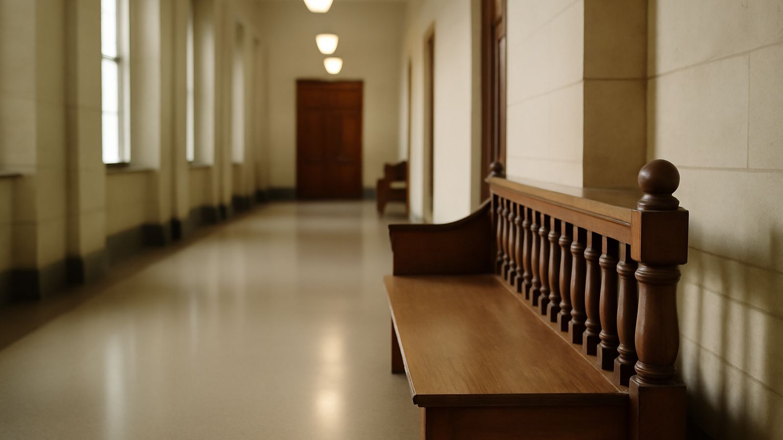 A quiet corridor inside a public building