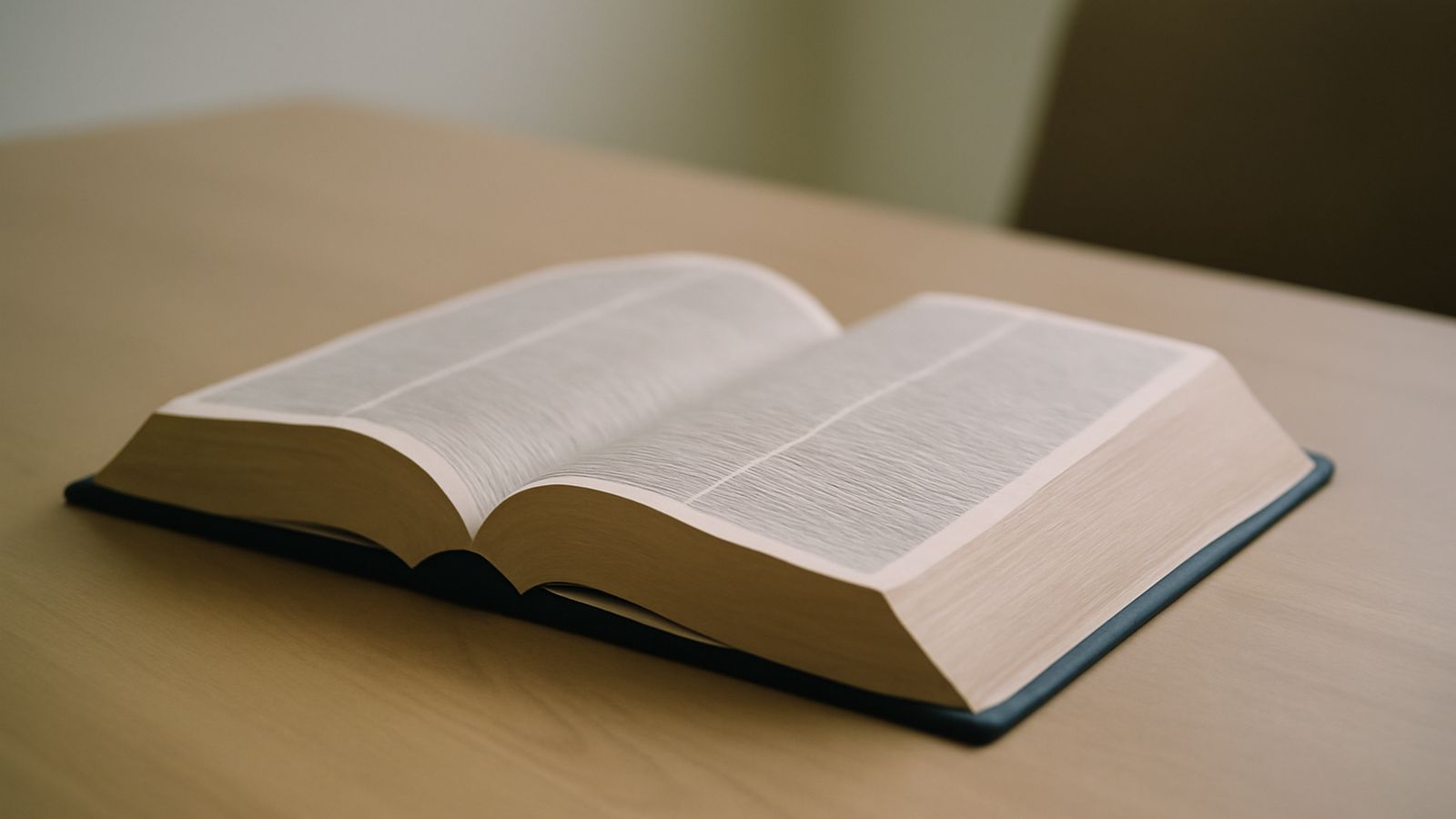 An open reference book lying on a table