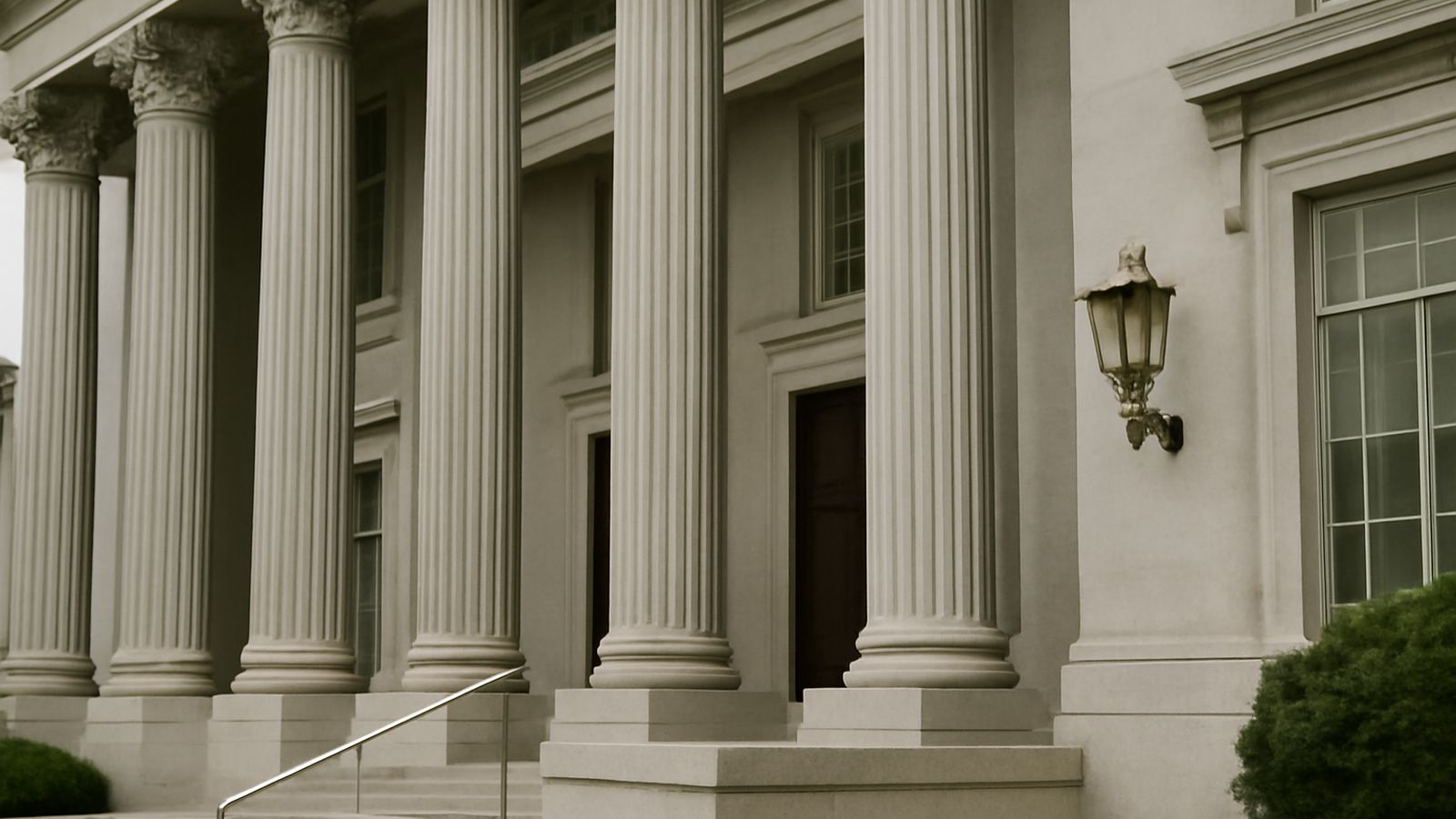 The exterior of a court building in Singapore