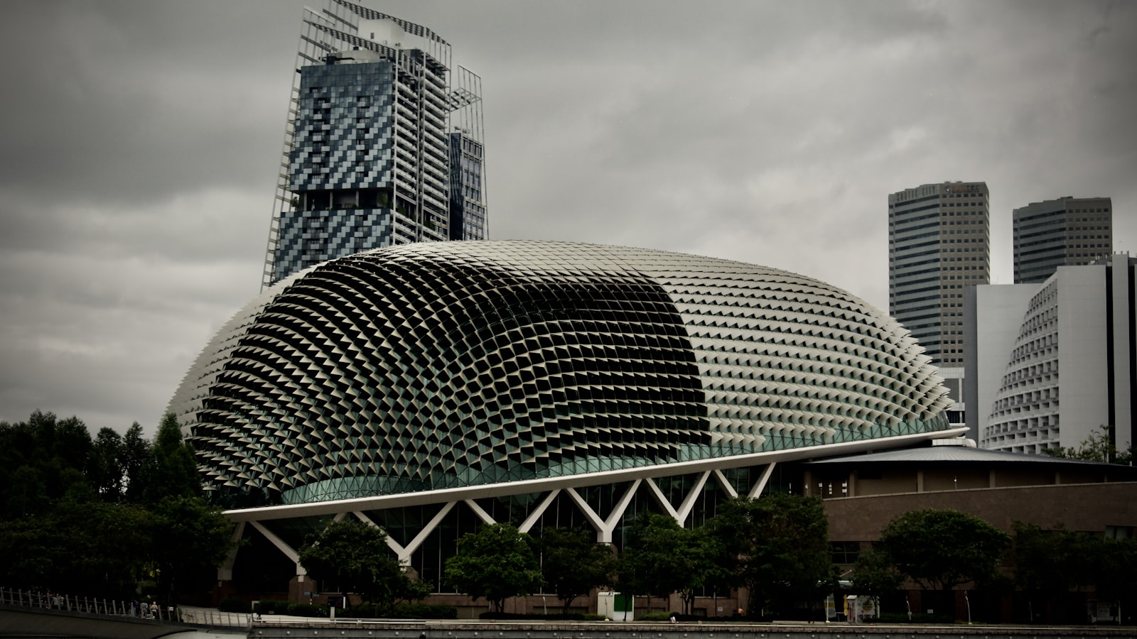 The exterior of a modern civic courthouse building