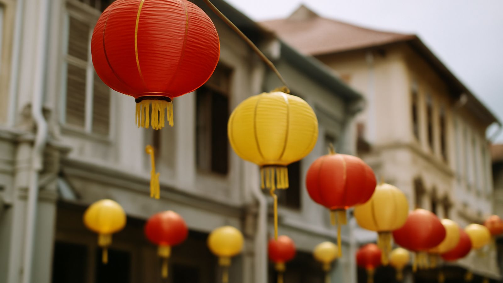 Festive lanterns and decorations strung up in Singapore