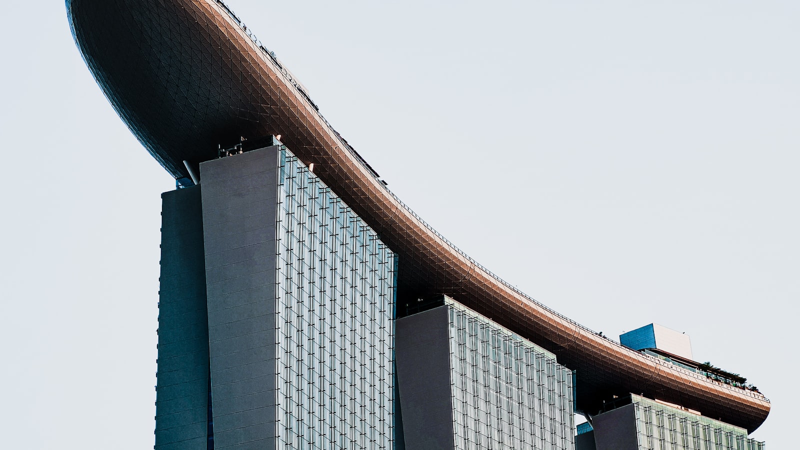 The facade of a government building in Singapore