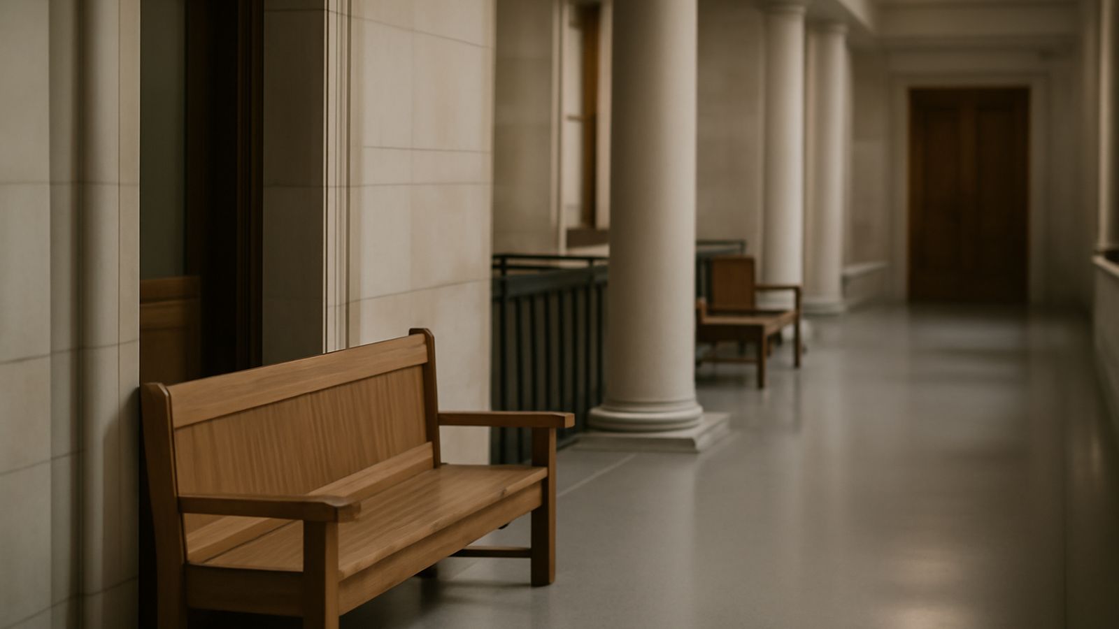 An empty corridor inside a modern public building